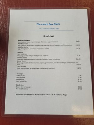 Menu photo 1 The Lunchbox Diner Edmonton, AB Menu photo 1 The Lunchbox Diner Edmonton, AB