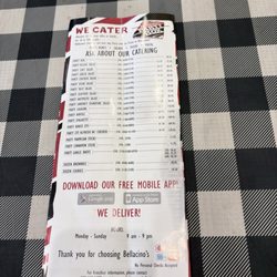 Bellacino's Pizza & Grinders - The back of their menu