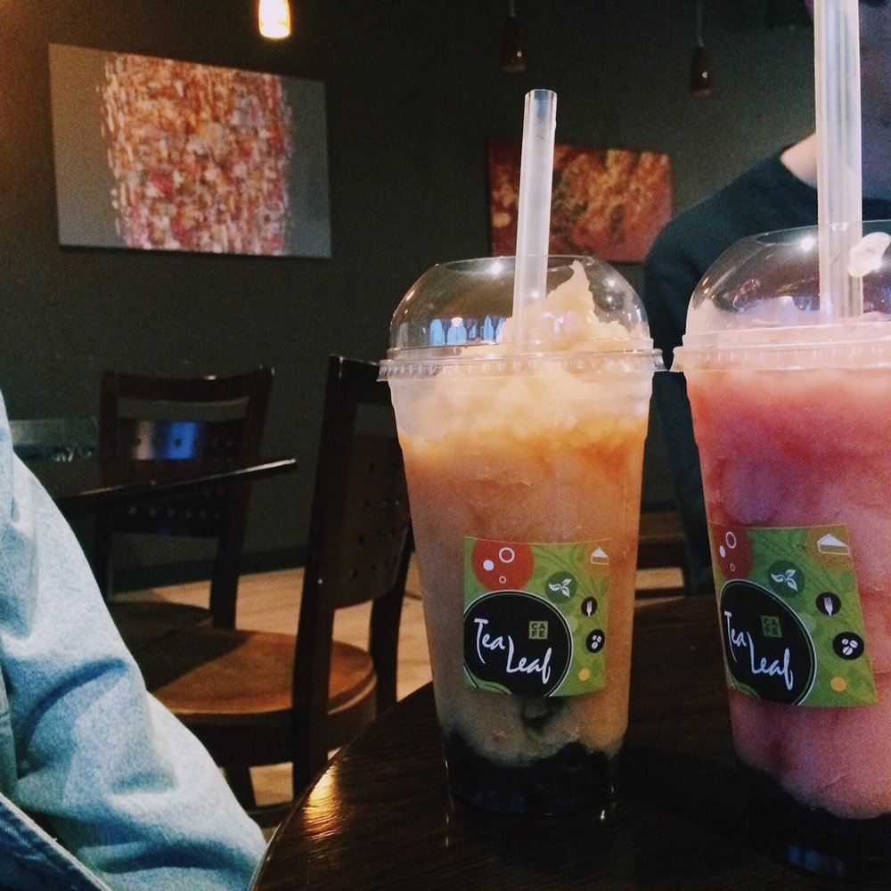 Tea Leaf Cafe - Strawberry-kiwi (L) and blueberry-raspberry (R) smoothies. - Coffee & Tea Near Me - Amherst, New York Tea Leaf Cafe - Strawberry-kiwi (L) and blueberry-raspberry (R) smoothies. - Coffee & Tea Near Me - Amherst, New York
