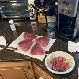This is what Ahi looks like... deep red/pink This is what Ahi looks like... deep red/pink