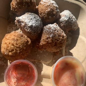 Biscuit Head - Biscuit donuts with sour cherry jam and lemon curd - Breakfast & Brunch Near Me - Asheville, North Carolina