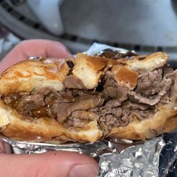 A super over cooked dry roast beef.