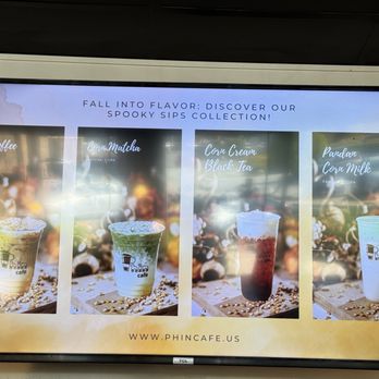 Phin Cafe - Fall menu that isn't active even though it's currently being displayed - Bubble Tea Near Me - San Jose, California