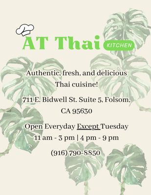 Menu photo 6 AT Thai Kitchen Folsom, CA Menu photo 6 AT Thai Kitchen Folsom, CA