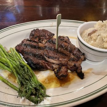 Willie Sue's - Marinated Ribeye, Grilled Asparagus & Mashed Potatoes - Bars Near Me - Sumter, South Carolina