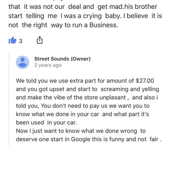 Street Sounds - Response #1 to a Google Review. - Car Stereo Installation Near Me - Emeryville, California Street Sounds - Response #1 to a Google Review. - Car Stereo Installation Near Me - Emeryville, California