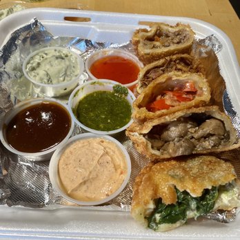 Johnny Pacific - Spinach & Cheese, Mushroom, Cajun Sausage, Kailua Pig, Beef Empanadas. - Latin American Near Me - Winnetka, California Johnny Pacific - Spinach & Cheese, Mushroom, Cajun Sausage, Kailua Pig, Beef Empanadas. - Latin American Near Me - Winnetka, California