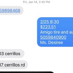 Amigo Tire and Auto - If you look at the date 1-14-2022 I waited until 2-25-22 date just for the Guy Eden not only charged me for work that doesn't need done ..
