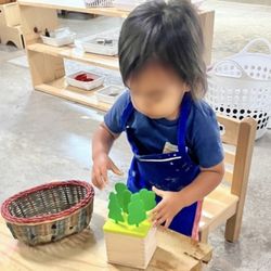 Mi Casita Montessori - Building problem solving skills and hand eye coordination!
