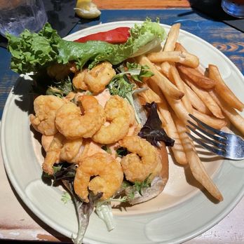 The Magic Oyster - Shrimp Po Boy with a side of fries - Seafood Near Me - Jensen Beach, Florida