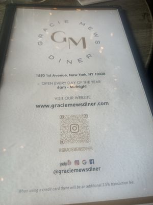 Menu photo 1 Gracie Mews Diner New York, NY