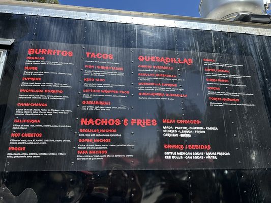 Menu photo 1 Que Brava Taqueria Orland, CA