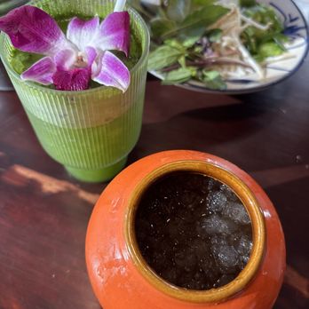 All About Pho - The herbal tea is free with a check-in! A little too sweet but I tend to order my teas half-sweet. I do love the flavor. - Vietnamese Near Me - Cerritos, California