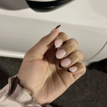 Pavilion Nail Lounge - SNS brown tip French. - Nail Salons Near Me - Woodstock, Georgia Pavilion Nail Lounge - SNS brown tip French. - Nail Salons Near Me - Woodstock, Georgia