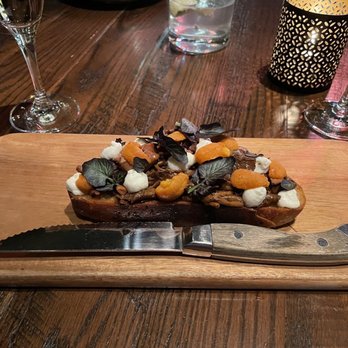 Rec Pier Chop House - Mushroom toast with ricotta and sea urchin - Steakhouses Near Me - Baltimore, Maryland Rec Pier Chop House - Mushroom toast with ricotta and sea urchin - Steakhouses Near Me - Baltimore, Maryland