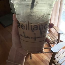 Iced holiday hazelnut latte with oat milk. Delicious. Iced holiday hazelnut latte with oat milk. Delicious.
