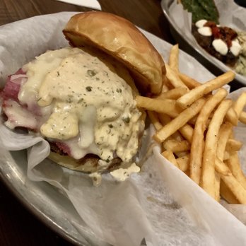 The Map Room - The Omaha burger with fries - American Near Me - Cedar Rapids, Iowa The Map Room - The Omaha burger with fries - American Near Me - Cedar Rapids, Iowa