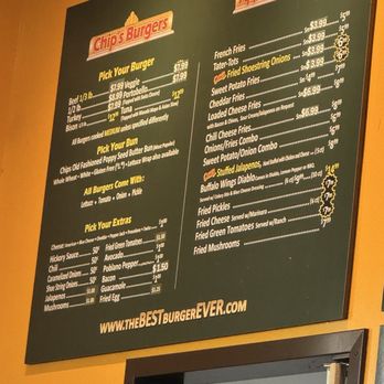 Chip's Old Fashioned Hamburgers - Menu - Burgers Near Me - Dallas, Texas