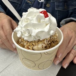 Fudge Sundae with dry nuts
