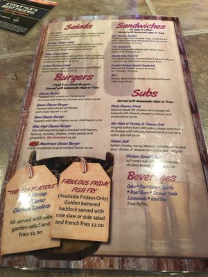 Menu photo 2 Bucket Bar & Grill Odessa, NY