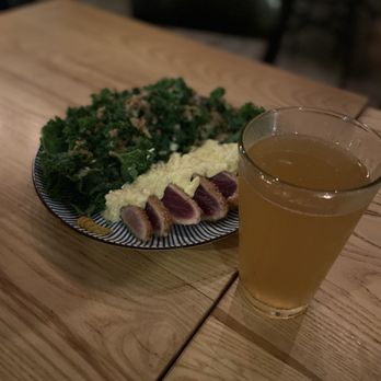 Zigu - Hawaiian Ahi Cutlets with Japanese tartar and kale salad with sesame dressing, and Yuzu Beer! - Seafood Near Me - Honolulu, Hawaii Zigu - Hawaiian Ahi Cutlets with Japanese tartar and kale salad with sesame dressing, and Yuzu Beer! - Seafood Near Me - Honolulu, Hawaii