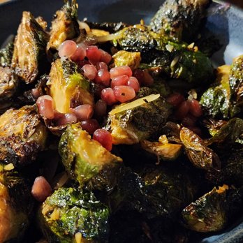 Cook & Craft - High Street - Mouthwatering Brussels, onion, garlic, pomegranate seeds.  Great combination - New American Near Me - Phoenix, Arizona
