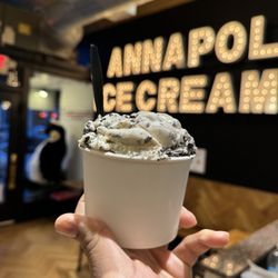 Annapolis Ice Cream - Triple Ice Cream: 2 scoop cookies n cream and 1 scoop chocolate fudge brownie
