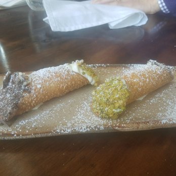 Roost - Cannolis with pistachios and mini chocolate chips - American Near Me - Buffalo, New York Roost - Cannolis with pistachios and mini chocolate chips - American Near Me - Buffalo, New York