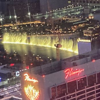 The High Roller - View of Bellagio Fountains - Amusement Parks Near Me - Las Vegas, Nevada