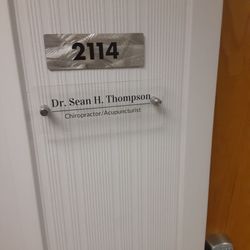 Natural BodyWorks - The room 2114 and my name plate for Dr. Sean H. Thompson.