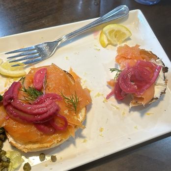 2 South Brunch House - I love this smoked salmon bagel so much. They can't get rid of it. You can only find it on the specials menu and it's so good. - American Near Me - Clarkston, Michigan