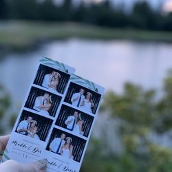 Fun Frames Photo Booth - Simple + modern wedding with a stunning black sequins backdrop. Featuring beautiful venue views!