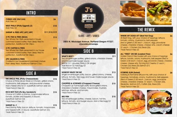 Menu photo 3 J's Cuts & Wraps Portland, OR Menu photo 3 J's Cuts & Wraps Portland, OR