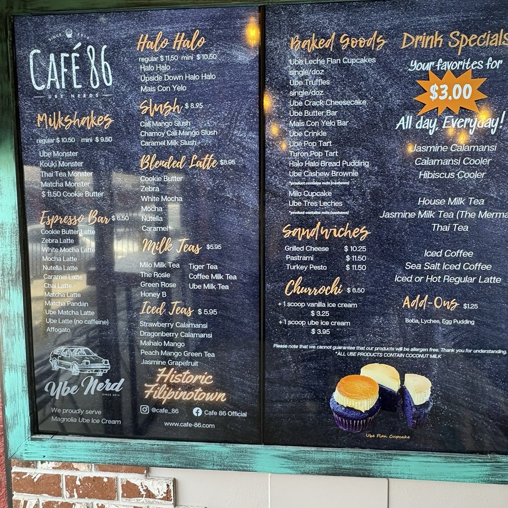 Cafe 86 - HIFI - Menu 6/3/26 - Desserts Near Me - Los Angeles, California Cafe 86 - HIFI - Menu 6/3/26 - Desserts Near Me - Los Angeles, California
