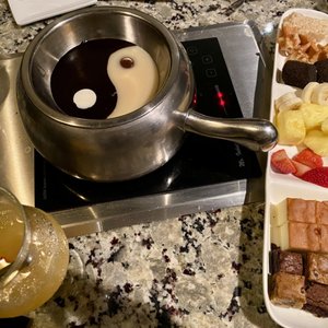 Photo of The Melting Pot - Indianapolis, IN, United States. Yin &amp; Yang Chocolate Fondue