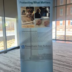 Signage on the importance of protecting and preserving family/important documents
