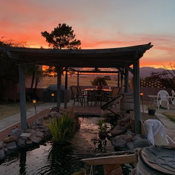 Xanadu Ranch GetAway - Xanadu Patio and Koi Pond at Sunset - Bed & Breakfast Near Me - Sonoita, Arizona Xanadu Ranch GetAway - Xanadu Patio and Koi Pond at Sunset - Bed & Breakfast Near Me - Sonoita, Arizona
