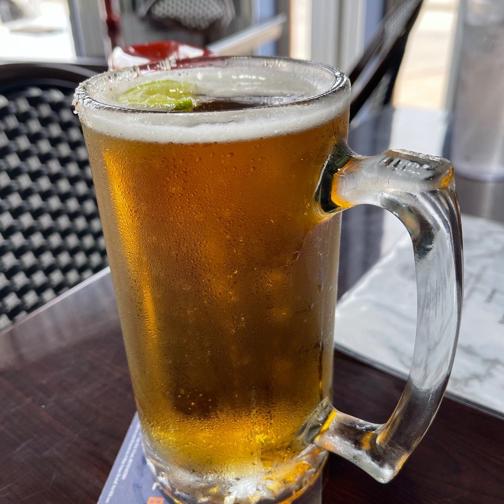 Tall Modelo dressed with a house made season salt Tall Modelo dressed with a house made season salt