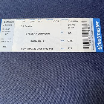 Sony Hall - My concert ticket!!!! - Music Venues Near Me - New York, New York Sony Hall - My concert ticket!!!! - Music Venues Near Me - New York, New York