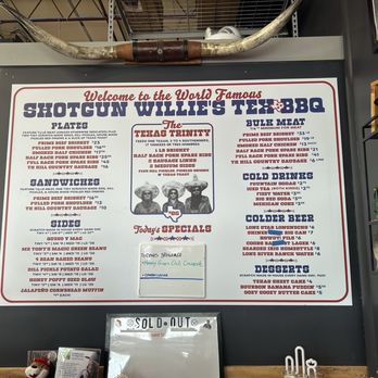 Shotgun Willie's BBQ - Shotguns Menu - Barbeque Near Me - Madison, Tennessee