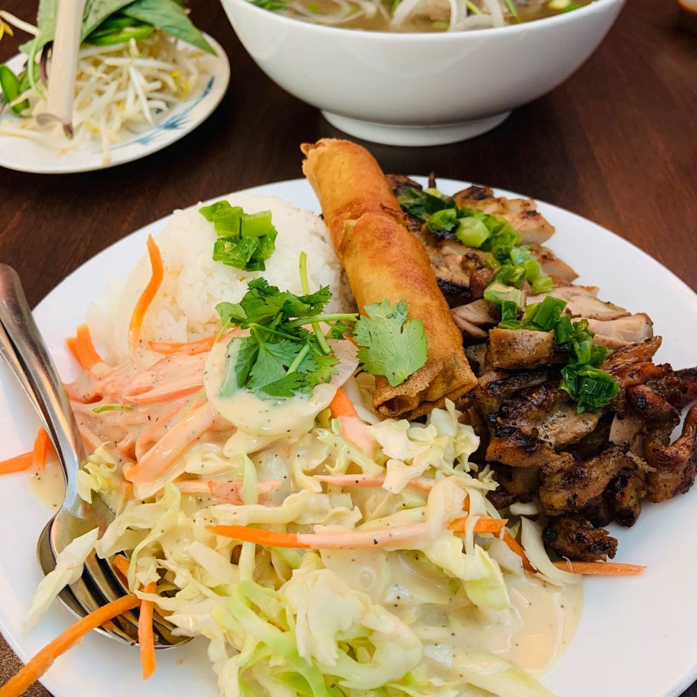 Pho Tai - Chicken teriyaki with rice and salad and pho broth - Vietnamese Near Me - Lacey, Washington Pho Tai - Chicken teriyaki with rice and salad and pho broth - Vietnamese Near Me - Lacey, Washington
