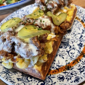 Tupelo Honey Southern Kitchen & Bar - Asheville Hot with Mac-N-Cheese Waffles* - Southern Near Me - Indianapolis, Indiana Tupelo Honey Southern Kitchen & Bar - Asheville Hot with Mac-N-Cheese Waffles* - Southern Near Me - Indianapolis, Indiana