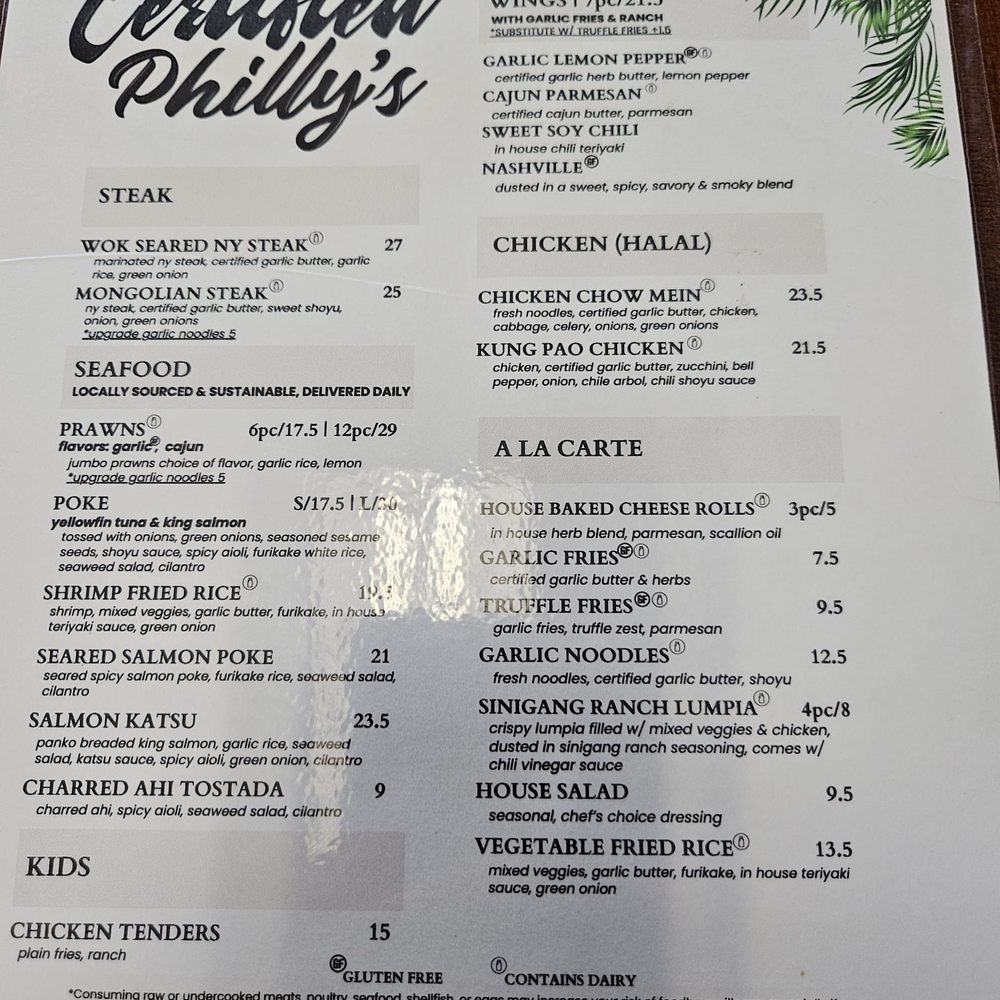 menu...4% credit card charge...