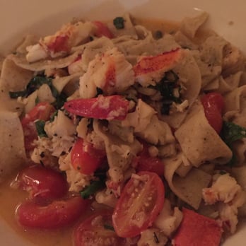 Panza - Lemon pappardelle with lobster meat and grape tomatoes in a garlic wine sauce - Italian Near Me - Boston, Massachusetts Panza - Lemon pappardelle with lobster meat and grape tomatoes in a garlic wine sauce - Italian Near Me - Boston, Massachusetts