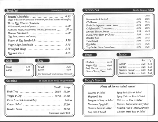 Menu photo 2 Suzette's Cafe Port Coquitlam, BC