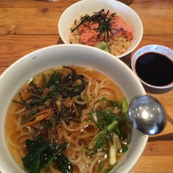 Fukada - Hot Sansai Udon with Spicy Tuna Don (Brown Rice) for Lunch~ - Japanese Near Me - Irvine, California Fukada - Hot Sansai Udon with Spicy Tuna Don (Brown Rice) for Lunch~ - Japanese Near Me - Irvine, California