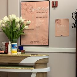 Spa and Polish - Clutter around the sign of prices. Hate to see.