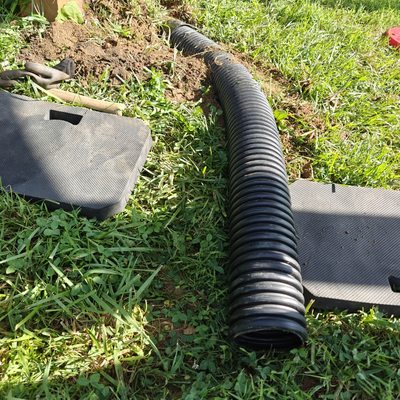 Drainage - Drainage clodded, needed to be dug up and extended Drainage - Drainage clodded, needed to be dug up and extended