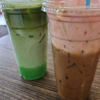 Coffee and Tea Traders - Pandan and matcha latte and the Vietnamese coffee with strawberry foam - Coffee & Tea Near Me - Alameda, California Coffee and Tea Traders - Pandan and matcha latte and the Vietnamese coffee with strawberry foam - Coffee & Tea Near Me - Alameda, California