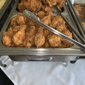 Lucky - House party set up...catering order of delicious hot, crispy, & juicy fried chicken from Lucky's! The chafing pans are ours. - Grocery Near Me - Novato, California